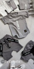 Pudlové kraťasy s trakmi Cool Boy - šedé