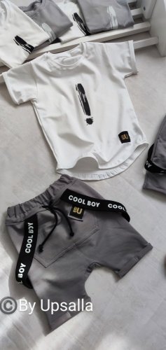 Pudlové  kraťasy s trakmi Cool Boy - šedé
