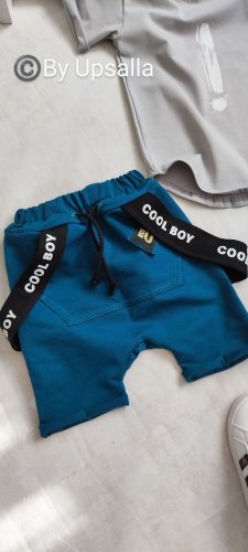 Pudlové  kraťasy s trakmi Cool Boy - petrol - Veľkosť: 110