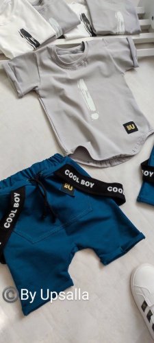 Pudlové  kraťasy s trakmi Cool Boy - petrol - Veľkosť: 110