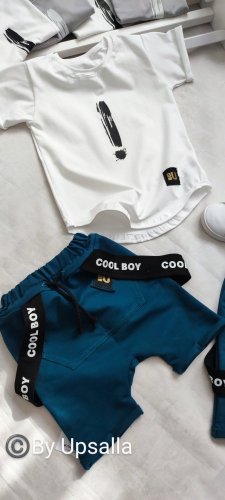 Pudlové  kraťasy s trakmi Cool Boy - petrol - Veľkosť: 110
