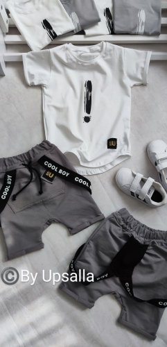 Pudlové  kraťasy s trakmi Cool Boy - šedé