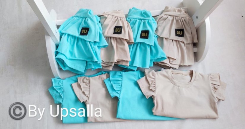 Dievčenská súprava Neya - sukňokraťasy + top Blue - Veľkosť: 92