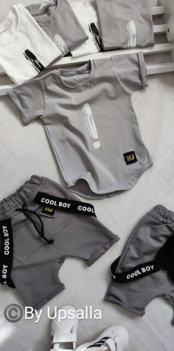 Pudlové  kraťasy s trakmi Cool Boy - šedé