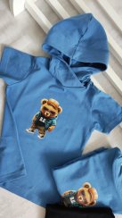 Tričko s kapucňou COOL Bear - modré